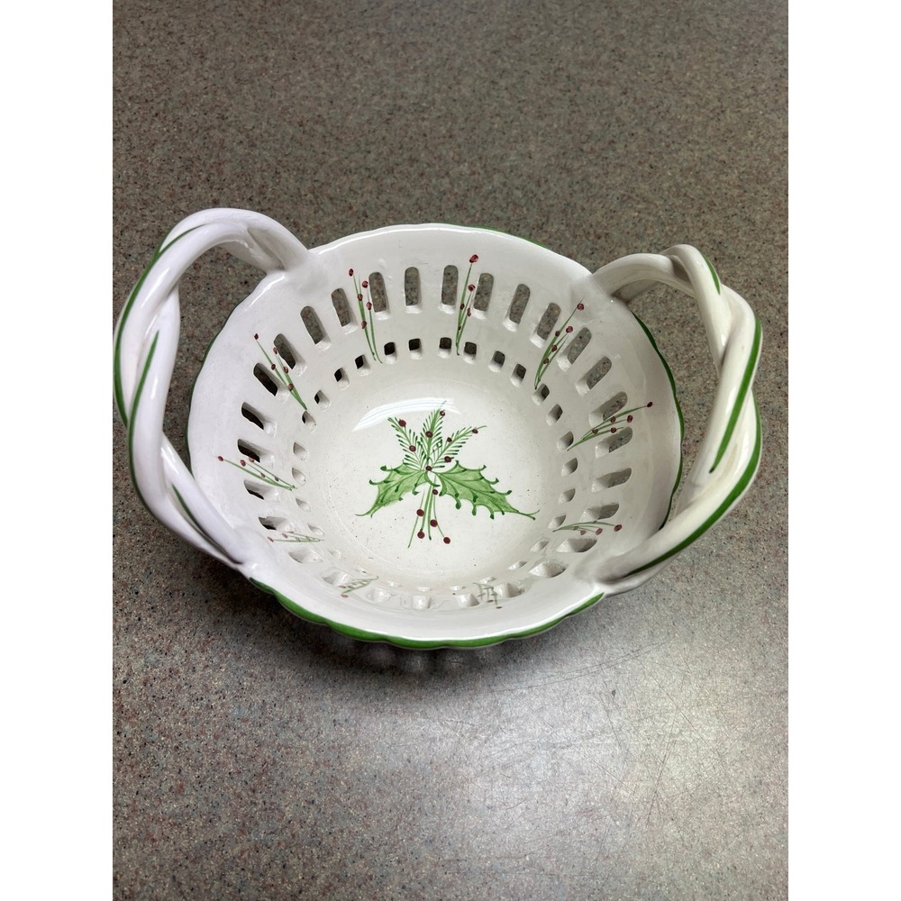 RCCL Porcelain‎ Holly Christmas basket